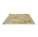 Sideview of Machine Washable Abstract Brown Gold Rug, wshabs2117