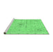 Sideview of Machine Washable Abstract Emerald Green Modern Area Rugs, wshabs2117emgrn