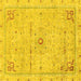 Square Machine Washable Abstract Yellow Modern Rug, wshabs2117yw