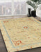 Machine Washable Abstract Brown Gold Rug in a Family Room, wshabs2117