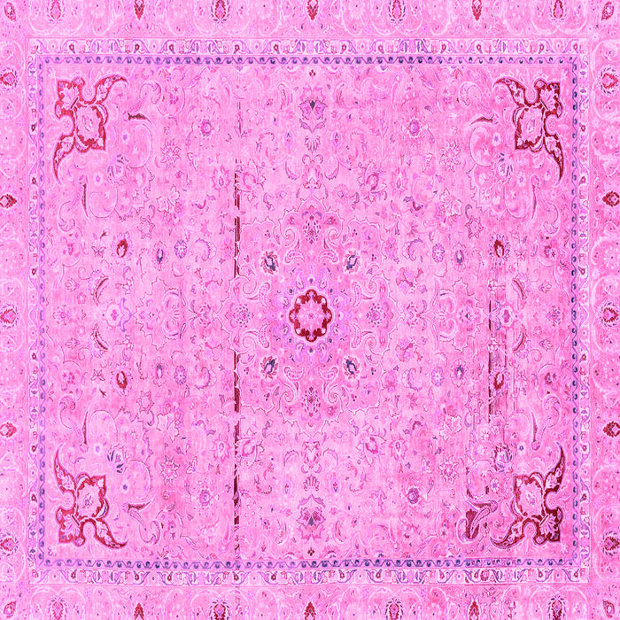 Square Abstract Pink Modern Rug, abs2117pnk