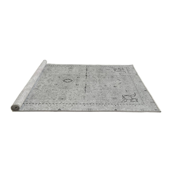 Sideview of Machine Washable Abstract Gray Modern Rug, wshabs2117gry