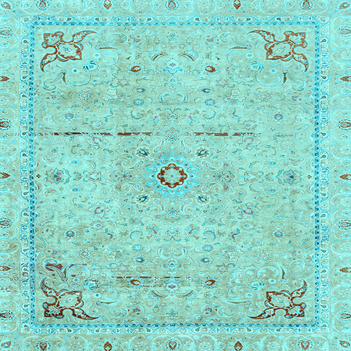 Square Machine Washable Abstract Light Blue Modern Rug, wshabs2117lblu