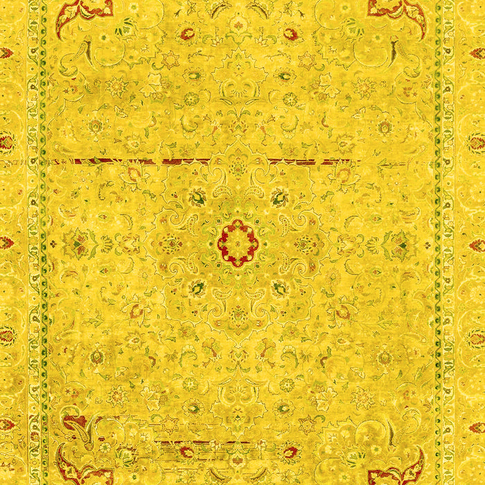 Machine Washable Abstract Yellow Modern Rug, wshabs2117yw