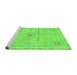 Sideview of Machine Washable Abstract Green Modern Area Rugs, wshabs2117grn