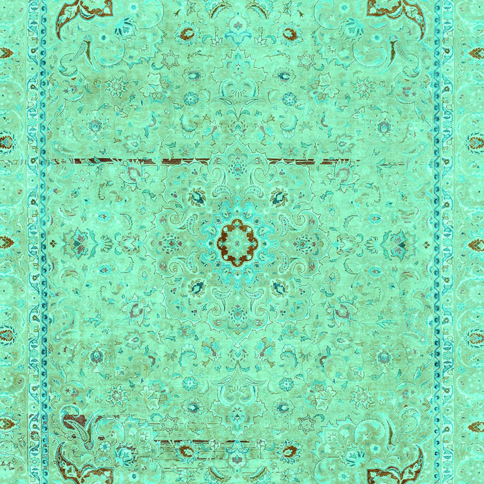 Machine Washable Abstract Turquoise Modern Area Rugs, wshabs2117turq