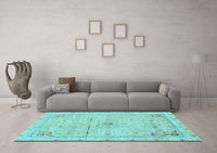 Machine Washable Abstract Light Blue Modern Rug, wshabs2117lblu