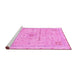 Sideview of Machine Washable Abstract Pink Modern Rug, wshabs2117pnk