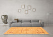 Machine Washable Abstract Orange Modern Area Rugs in a Living Room, wshabs2117org