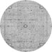 Round Abstract Gray Modern Rug, abs2117gry