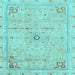 Square Abstract Light Blue Modern Rug, abs2117lblu