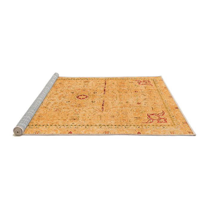Sideview of Machine Washable Abstract Orange Modern Area Rugs, wshabs2117org