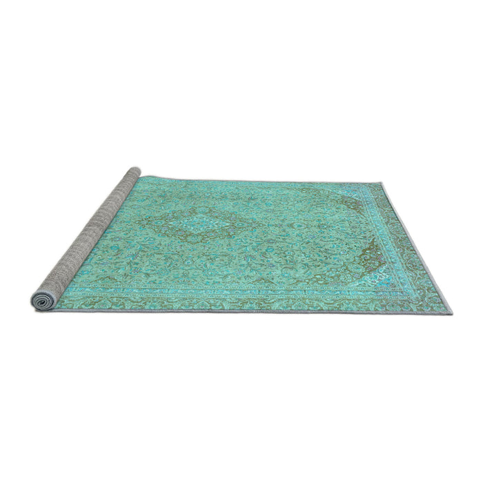 Sideview of Machine Washable Abstract Light Blue Modern Rug, wshabs2118lblu