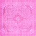 Square Abstract Pink Modern Rug, abs2118pnk