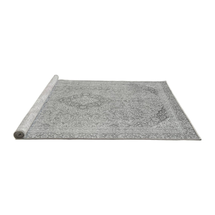 Sideview of Machine Washable Abstract Gray Modern Rug, wshabs2118gry