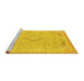 Sideview of Machine Washable Abstract Yellow Modern Rug, wshabs2118yw