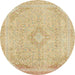 Round Abstract Brown Gold Modern Rug, abs2118