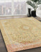 Machine Washable Abstract Brown Gold Rug in a Family Room, wshabs2118