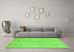 Machine Washable Abstract Green Modern Area Rugs in a Living Room,, wshabs2118grn