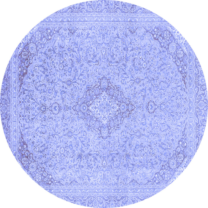 Round Abstract Blue Modern Rug, abs2118blu