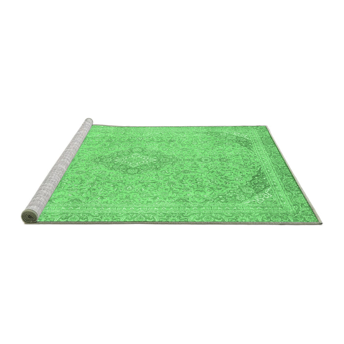 Sideview of Machine Washable Abstract Emerald Green Modern Area Rugs, wshabs2118emgrn
