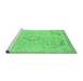 Sideview of Machine Washable Abstract Emerald Green Modern Area Rugs, wshabs2118emgrn