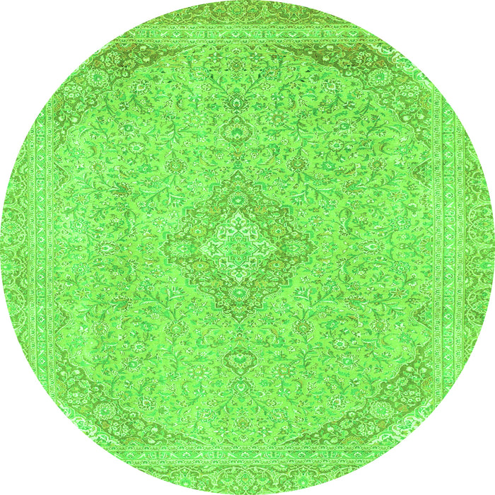 Round Abstract Green Modern Rug, abs2118grn