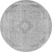 Round Abstract Gray Modern Rug, abs2118gry