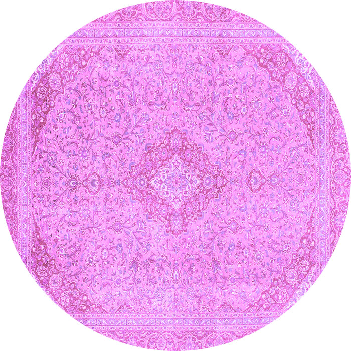 Round Abstract Purple Modern Rug, abs2118pur