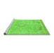 Sideview of Machine Washable Abstract Green Modern Area Rugs, wshabs2118grn