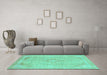 Machine Washable Abstract Turquoise Modern Area Rugs in a Living Room,, wshabs2118turq