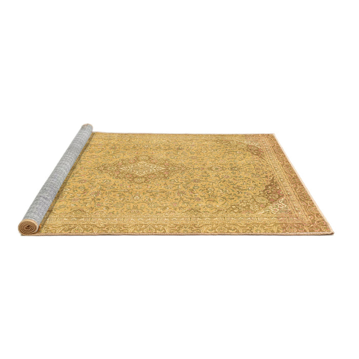 Sideview of Machine Washable Abstract Brown Modern Rug, wshabs2118brn