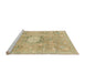 Sideview of Machine Washable Abstract Yellow Rug, wshabs2119