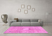 Machine Washable Abstract Pink Modern Rug in a Living Room, wshabs2119pnk