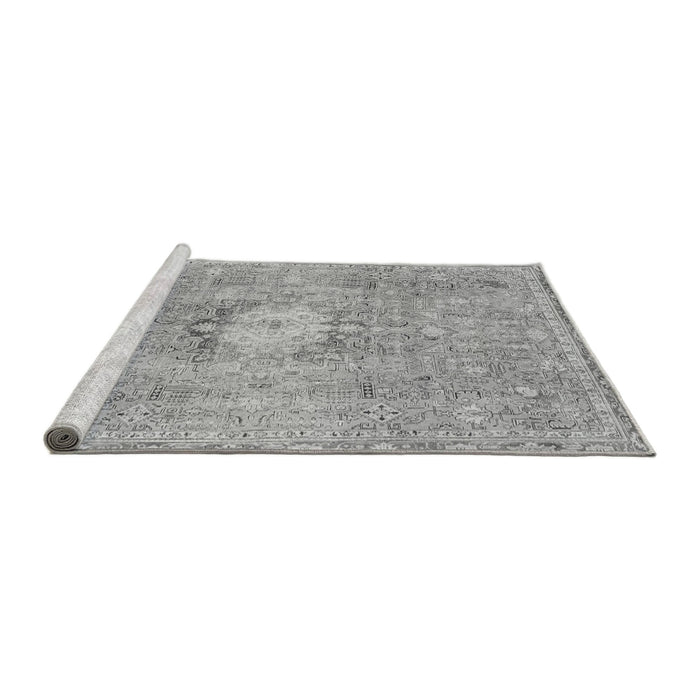 Sideview of Machine Washable Abstract Gray Modern Rug, wshabs2119gry