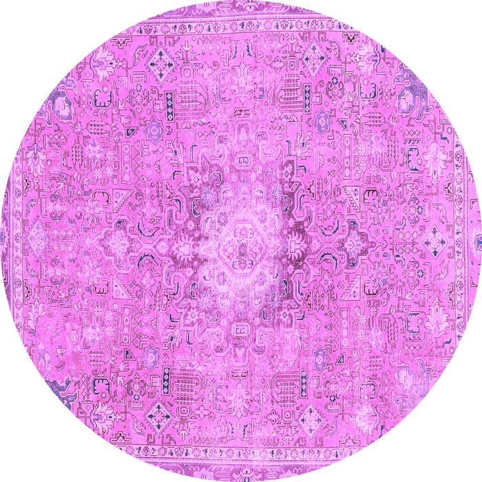 Round Abstract Purple Modern Rug, abs2119pur