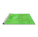 Sideview of Machine Washable Abstract Green Modern Area Rugs, wshabs2119grn