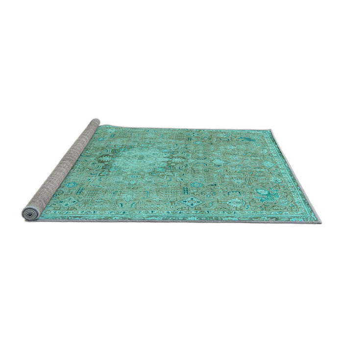Sideview of Machine Washable Abstract Light Blue Modern Rug, wshabs2119lblu