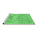 Sideview of Machine Washable Abstract Emerald Green Modern Area Rugs, wshabs2119emgrn