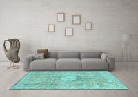 Machine Washable Abstract Light Blue Modern Rug, wshabs2119lblu