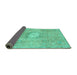 Sideview of Abstract Turquoise Modern Rug, abs2119turq