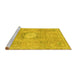 Sideview of Machine Washable Abstract Yellow Modern Rug, wshabs2119yw