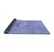 Sideview of Abstract Blue Modern Rug, abs2119blu