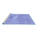 Sideview of Machine Washable Abstract Blue Modern Rug, wshabs2119blu