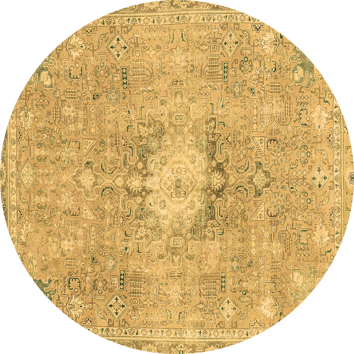 Round Abstract Brown Modern Rug, abs2119brn