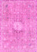 Machine Washable Abstract Pink Modern Rug, wshabs2119pnk