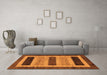 Machine Washable Abstract Orange Modern Area Rugs in a Living Room, wshabs211org