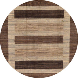 Round Abstract Light Copper Gold Modern Rug, abs211