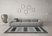 Machine Washable Abstract Gray Modern Rug in a Living Room,, wshabs211gry