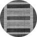 Round Machine Washable Abstract Gray Modern Rug, wshabs211gry